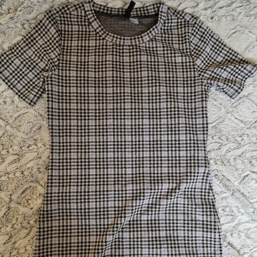 H&M Like New Plaid Bodycon Dress Size L
